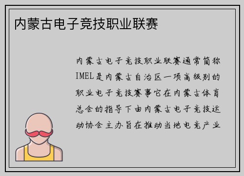 内蒙古电子竞技职业联赛
